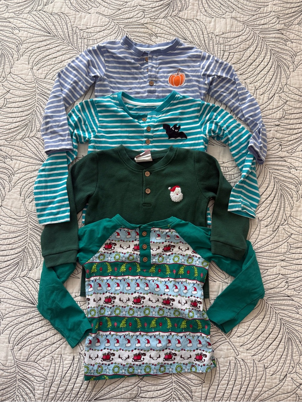 Bundle of Holiday 4T Toddler Henleys